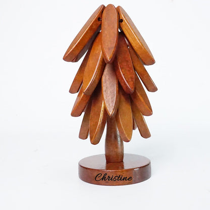 Personalized 4pcs wooden Tree Trivet Set
