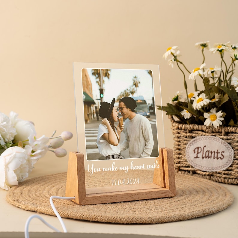 Peronalized Photo Night Light, Custom Photo Collage Frame Lamp