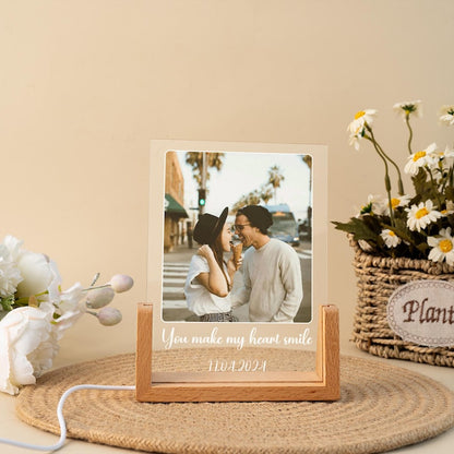 Peronalized Photo Night Light, Custom Photo Collage Frame Lamp