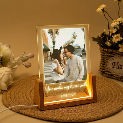 Peronalized Photo Night Light, Custom Photo Collage Frame Lamp