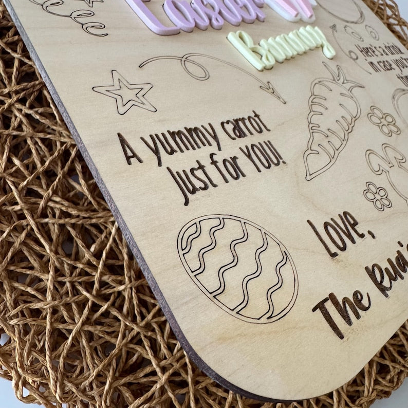 Easter Bunny Tray Personalized Treat Tray for Easter Bunny Carrots
