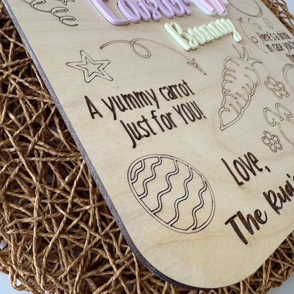 Easter Bunny Tray Personalized Treat Tray for Easter Bunny Carrots