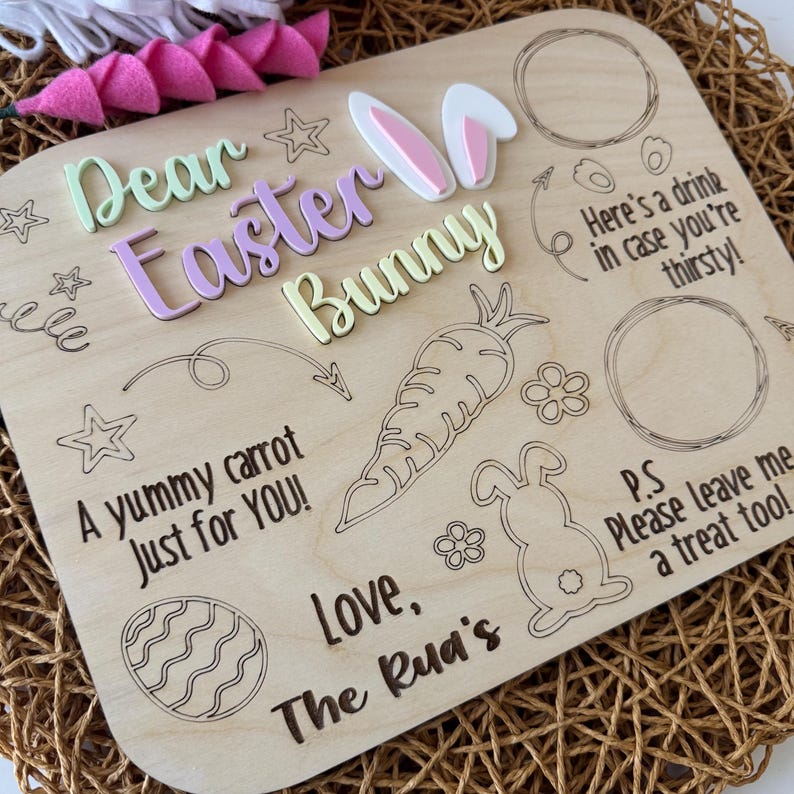 Easter Bunny Tray Personalized Treat Tray for Easter Bunny Carrots