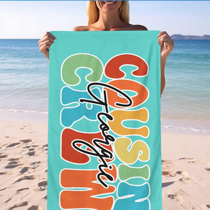 Cousin Crew Beach Towel, Summer Beach Gift For Cousin
