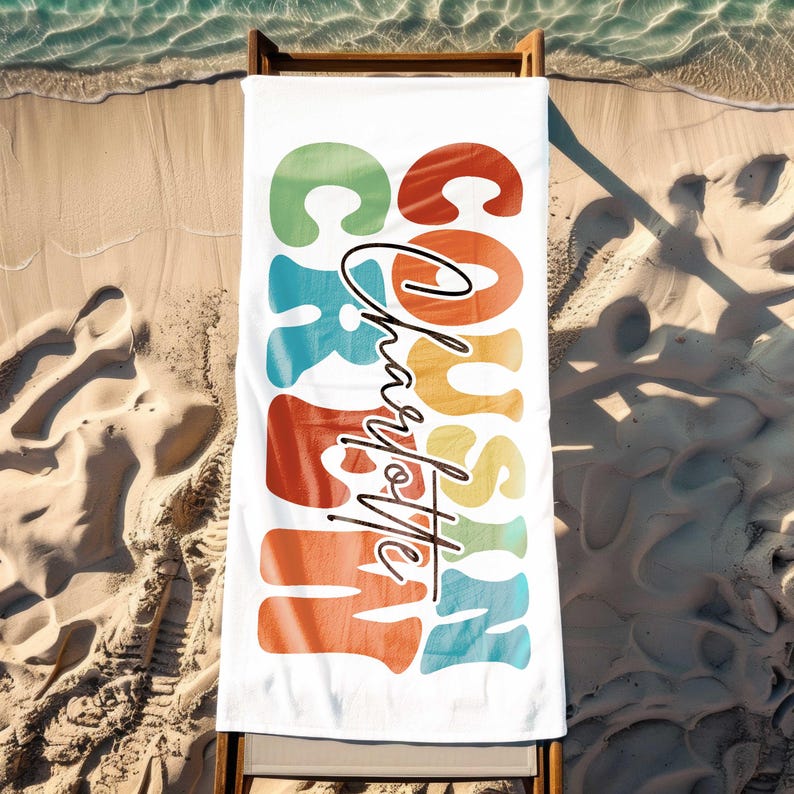 Cousin Crew Beach Towel, Summer Beach Gift For Cousin