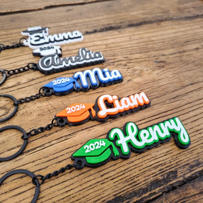 5/10/20 Personalized Custom Graduation Grad Cap Seniors Class of 2025 Keychain