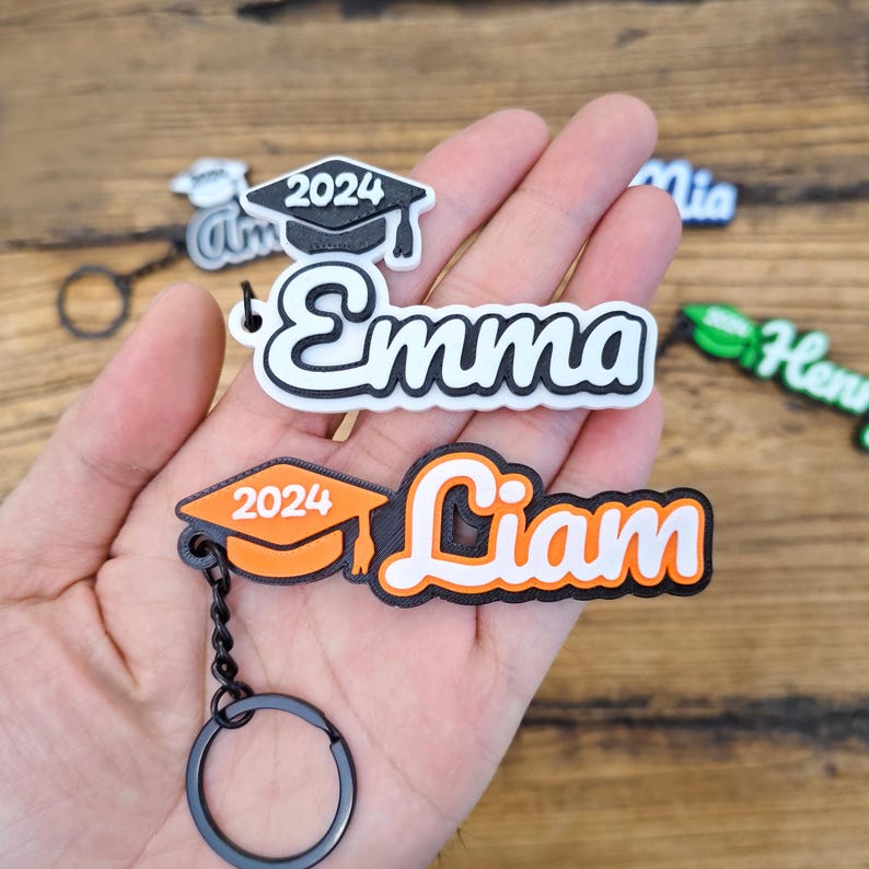 5/10/20 Personalized Custom Graduation Grad Cap Seniors Class of 2025 Keychain