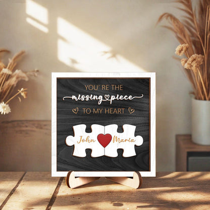 Puzzle Couples Name Sign, Personalized Romantic Gift for Him Her,