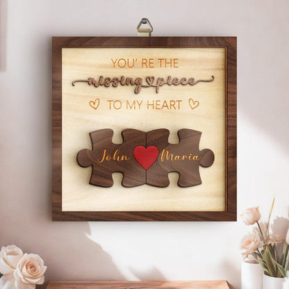 Puzzle Couples Name Sign, Personalized Romantic Gift for Him Her,