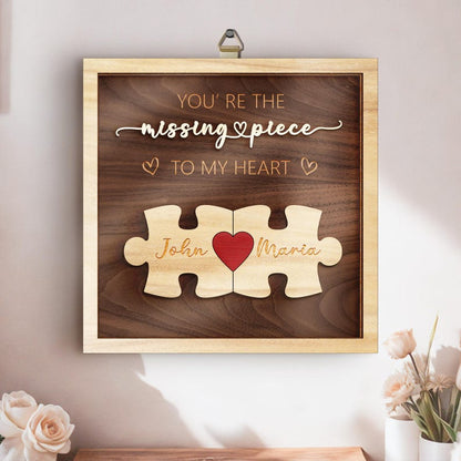 Puzzle Couples Name Sign, Personalized Romantic Gift for Him Her,