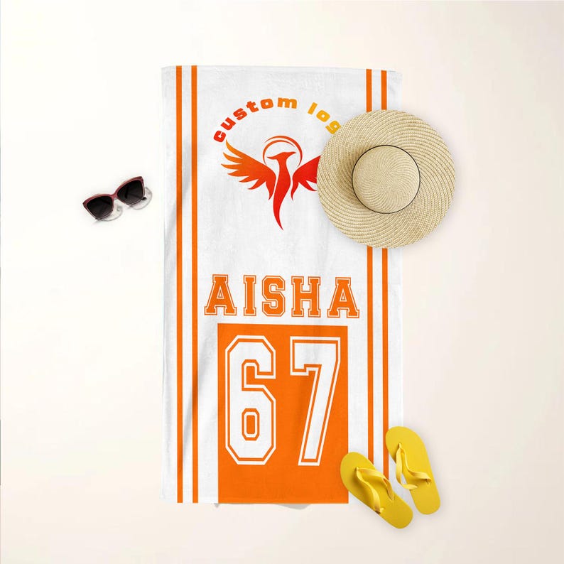Custom School Logo Beach Towel,Sport Fan Gift