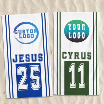 Custom School Logo Beach Towel,Sport Fan Gift