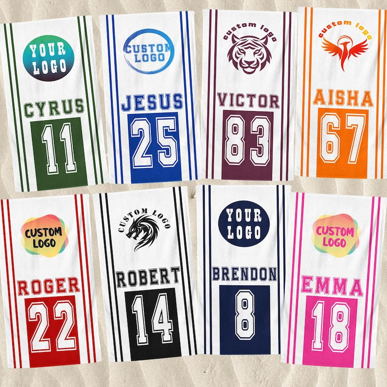 Custom School Logo Beach Towel,Sport Fan Gift