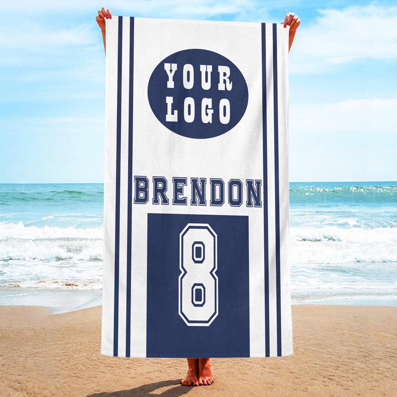Custom School Logo Beach Towel,Sport Fan Gift