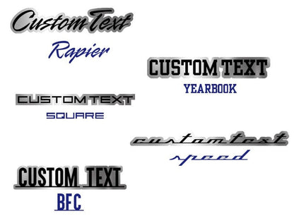 Custom Car Name Emblem Badge - Brushed GOLD & SILVER