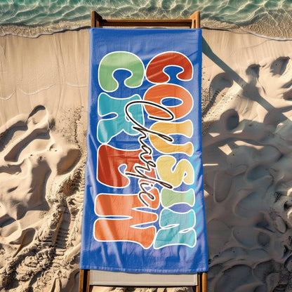 Cousin Crew Beach Towel, Summer Beach Gift For Cousin