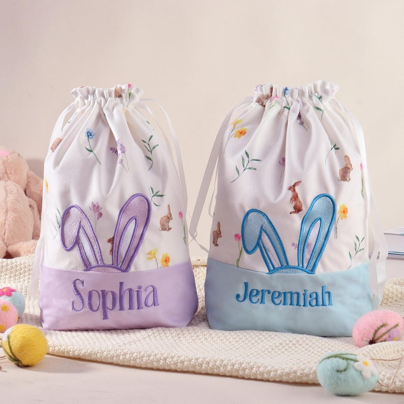 Personalized Easter Basket - Embroidered Easter Sack