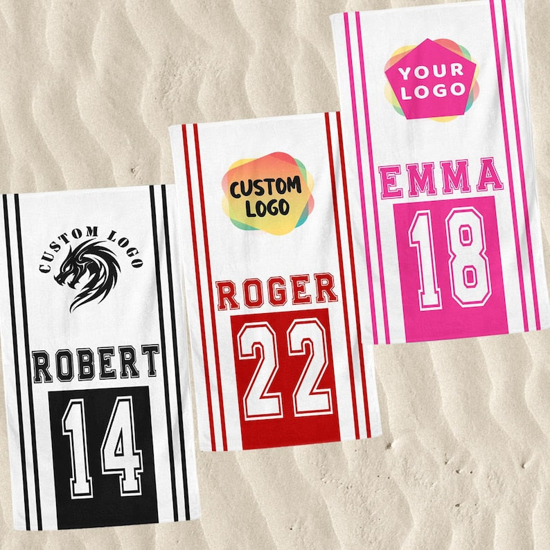 Custom School Logo Beach Towel,Sport Fan Gift