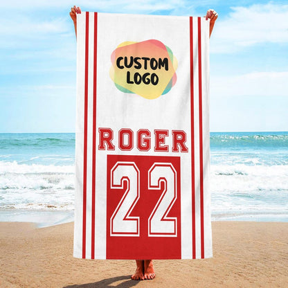 Custom School Logo Beach Towel,Sport Fan Gift