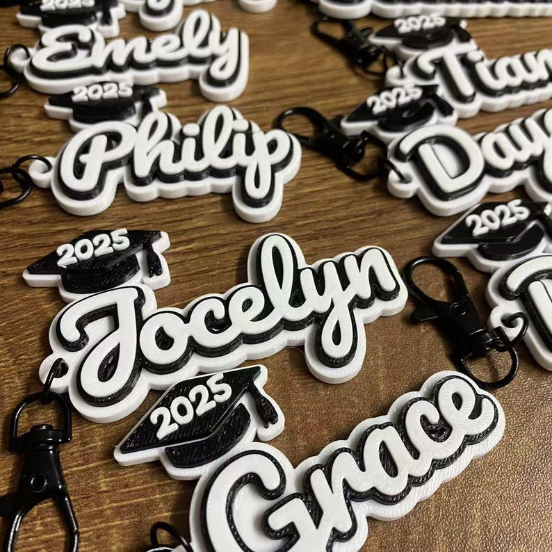 5/10/20 Personalized Custom Graduation Grad Cap Seniors Class of 2025 Keychain