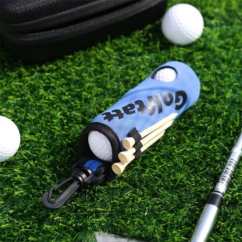 Personalized Name Golf Ball Bag, Golf Ball and Tees Holder