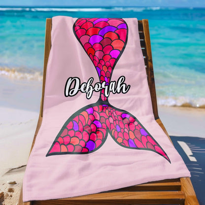 Mermaid Tail Beach Towel, Graduation Gift For Her, Sisters Besties Girls Beach Trip,