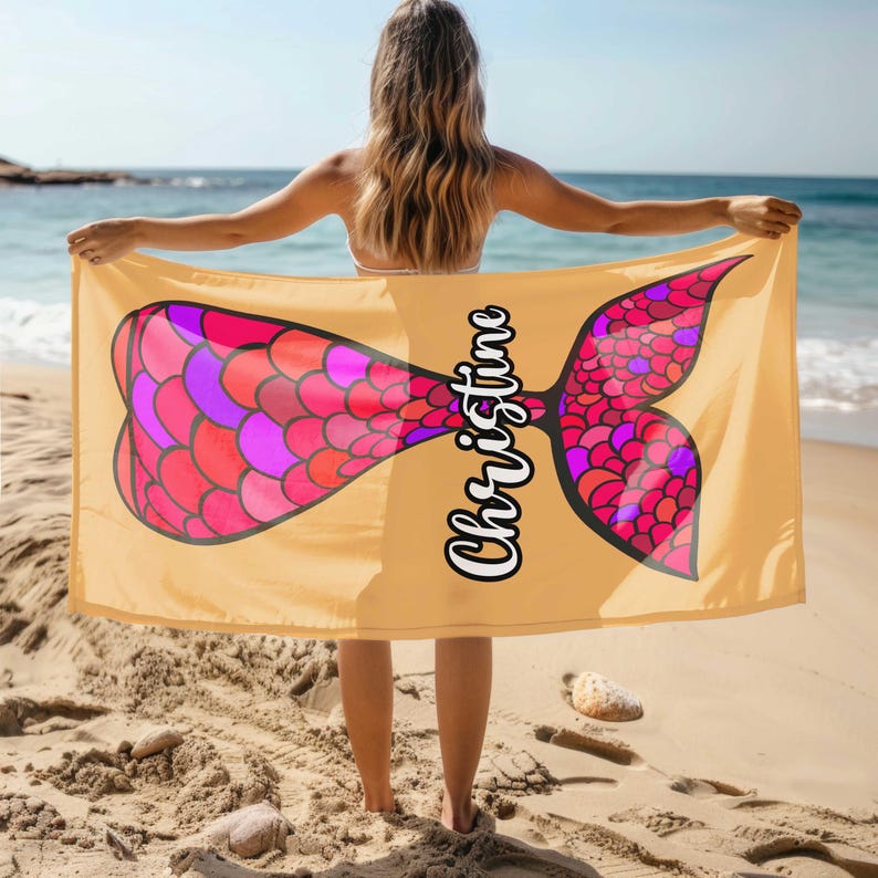 Mermaid Tail Beach Towel, Graduation Gift For Her, Sisters Besties Girls Beach Trip,