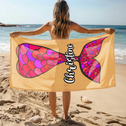 Mermaid Tail Beach Towel, Graduation Gift For Her, Sisters Besties Girls Beach Trip,