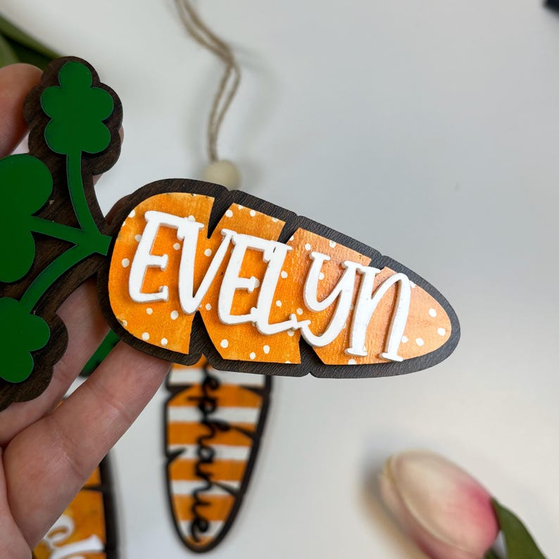 Easter Basket Carrot Tag, Personalized Carrot Easter Basket Tag
