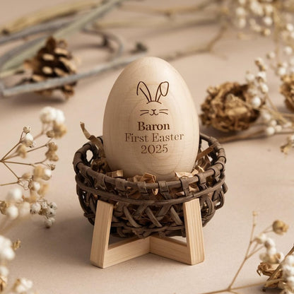 Personalized Musical Wooden Easter Egg Shakers, Engraved Egg Shaker Kids