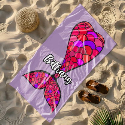 Mermaid Tail Beach Towel, Graduation Gift For Her, Sisters Besties Girls Beach Trip,