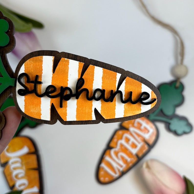 Easter Basket Carrot Tag, Personalized Carrot Easter Basket Tag