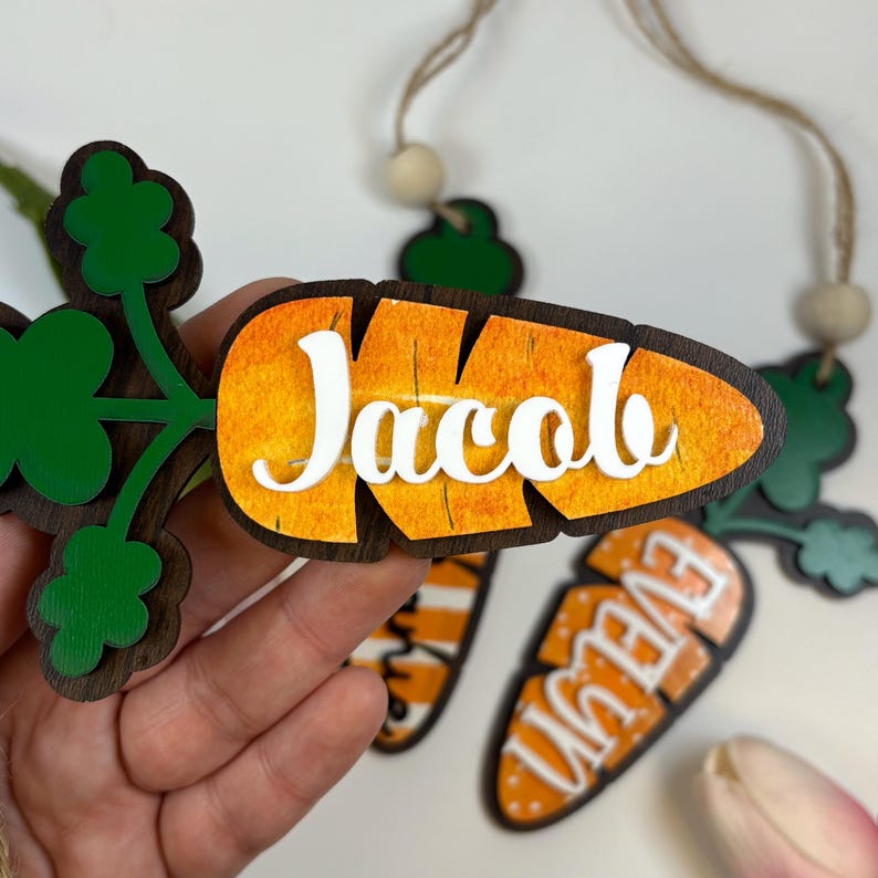 Easter Basket Carrot Tag, Personalized Carrot Easter Basket Tag