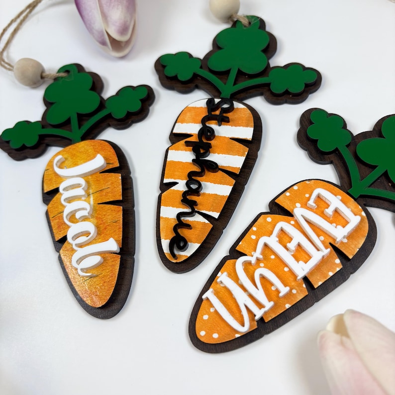 Easter Basket Carrot Tag, Personalized Carrot Easter Basket Tag