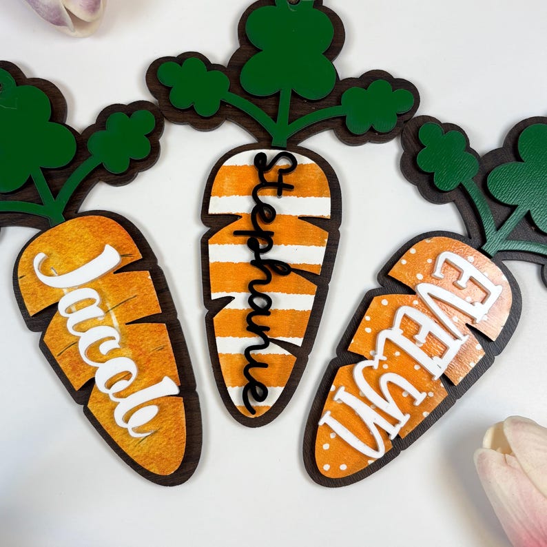 Easter Basket Carrot Tag, Personalized Carrot Easter Basket Tag