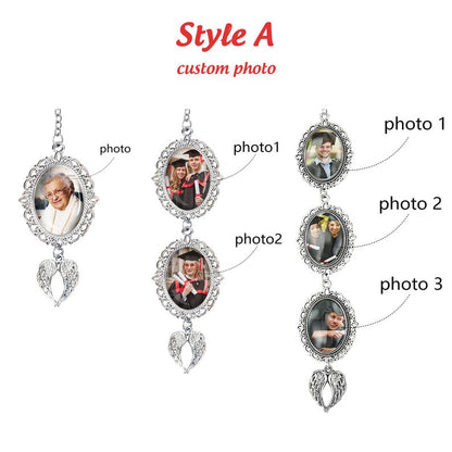Graduation Tassel Charm with Angel Wings, Custom Graduation Cap Photo Charm