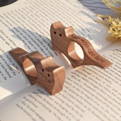 Personalized Wooden Book Page Holder, Book lovers gift