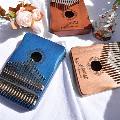 17-Key Personalized Kalimba | African Thumb Piano with Engraving
