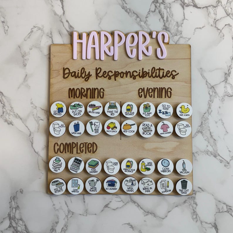 Custom Chore Chart l Custom Responsibilities Chart l Daily Responsibilities