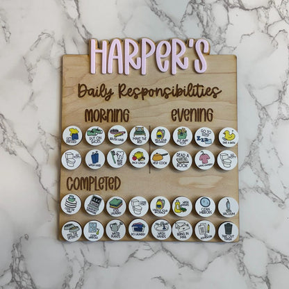 Custom Chore Chart l Custom Responsibilities Chart l Daily Responsibilities