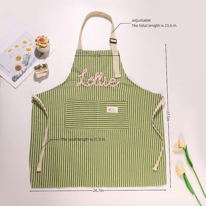 Personalized Hand-Embroidered Apron,Personalized Apron, Kitchen Apron
