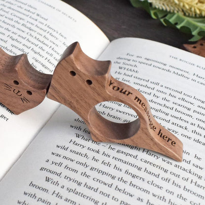Personalized Wooden Book Page Holder, Book lovers gift