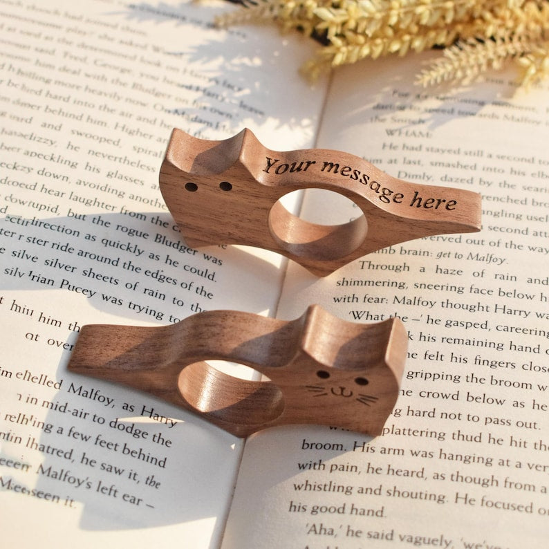 Personalized Wooden Book Page Holder, Book lovers gift