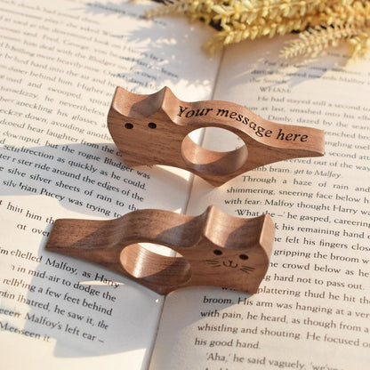 Personalized Wooden Book Page Holder, Book lovers gift