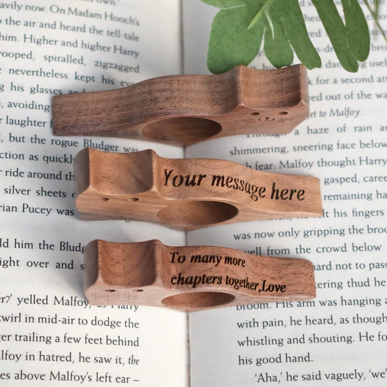 Personalized Wooden Book Page Holder, Book lovers gift