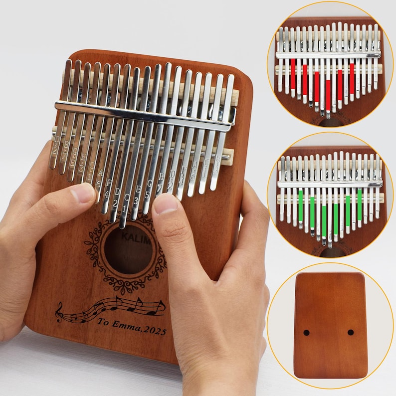 17-Key Personalized Kalimba | African Thumb Piano with Engraving