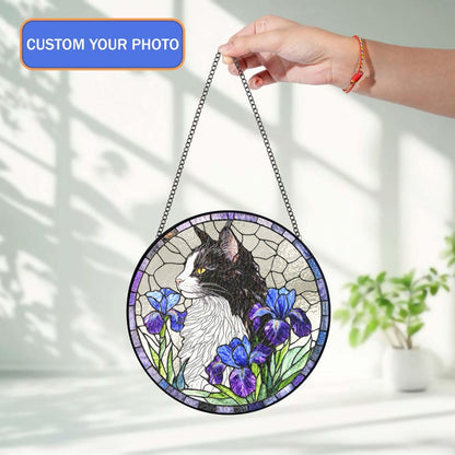 Personalized Dog Portrait Stained Suncatcher