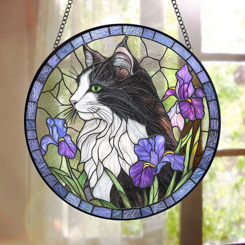 Personalized Dog Portrait Stained Suncatcher