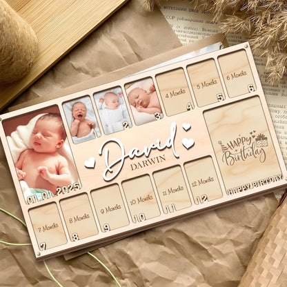 Baby First Year Picture Frame, Personalized Baby Photo Frame
