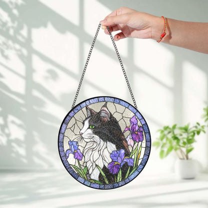 Personalized Dog Portrait Stained Suncatcher
